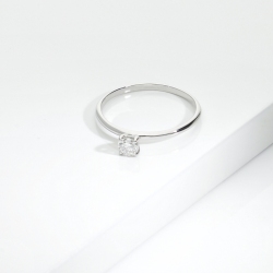 Anello solitario Meraviglia oro bianco 18k con diamante 0.20 ct