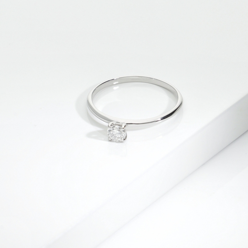 Anello solitario Meraviglia oro bianco 18k con diamante 0.20 ct