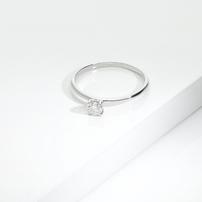 Anello solitario Meraviglia oro bianco 18k con diamante 0.20 ct