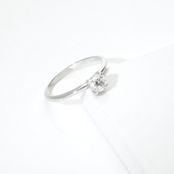 Anello solitario Meraviglia con diamante 0.50 ct oro bianco 18k