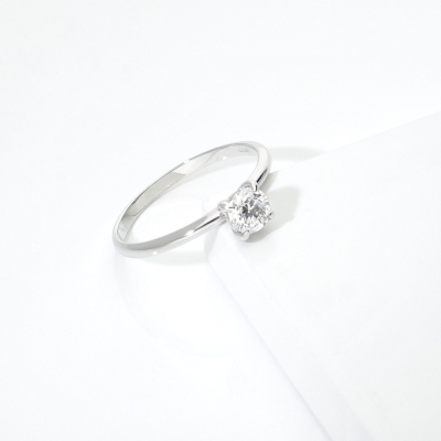 Anello solitario Meraviglia con diamante 0.50 ct oro bianco 18k