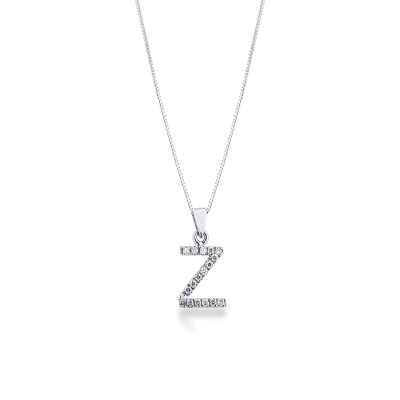Letter Z pendant with diamonds