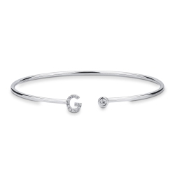 18k white gold rigid bracelet with letter G