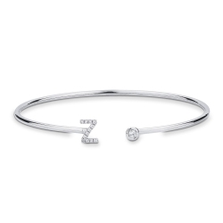 18k white gold rigid bracelet with letter Z