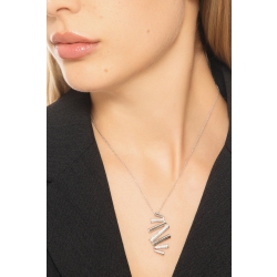 Collana in oro bianco 18k con ciondolo barrette mobili impreziosito da diamanti 2