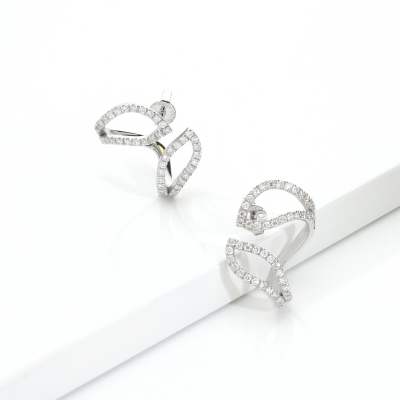 Orecchini oro bianco 18k con diamanti 
