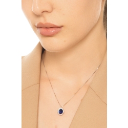 Collana Lady D con zaffiro blu e diamanti in oro bianco 18k 2