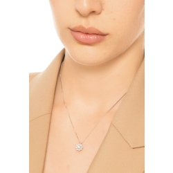 Collana in oro bianco 750 con fiore in diamanti 2
