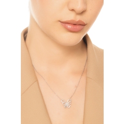 Collana oro bianco 18k con farfalla in diamanti 2
