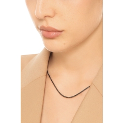 Collana tennis con diamanti neri in oro bianco 18k 2