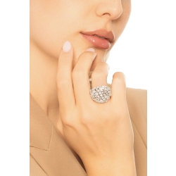 Anello fascia con diamanti oro bianco 18k 2