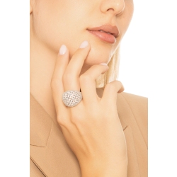 Anello fascia con diamanti in oro bianco 750  2
