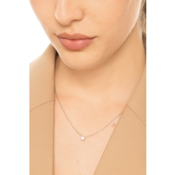 Collana rolò punto luce con diamante 0.30 ct in oro bianco 18k 2