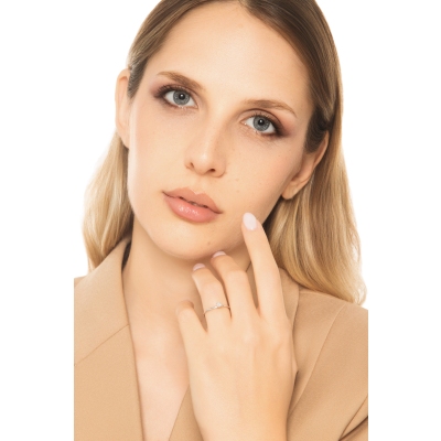 Solitario Meraviglia con diamante 0,15 ct in oro bianco 18k 