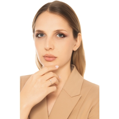 Anello solitario Meraviglia oro bianco 18k con diamante 0.20 ct