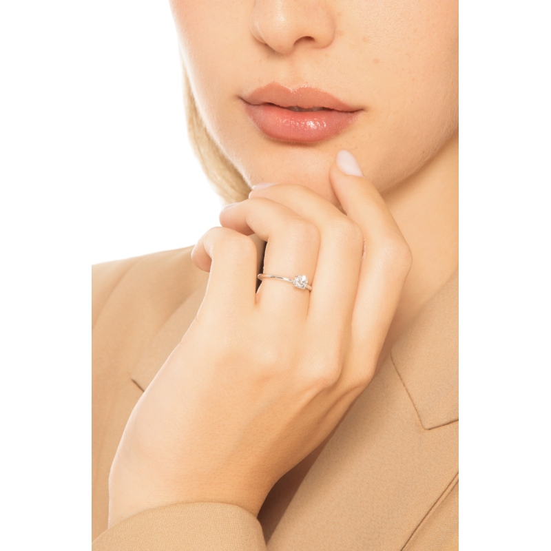 Anello da proposta Meraviglia in oro bianco 18k con diamante da 0,40 ct