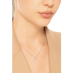 Collana punto luce oro bianco 750 con diamante  2