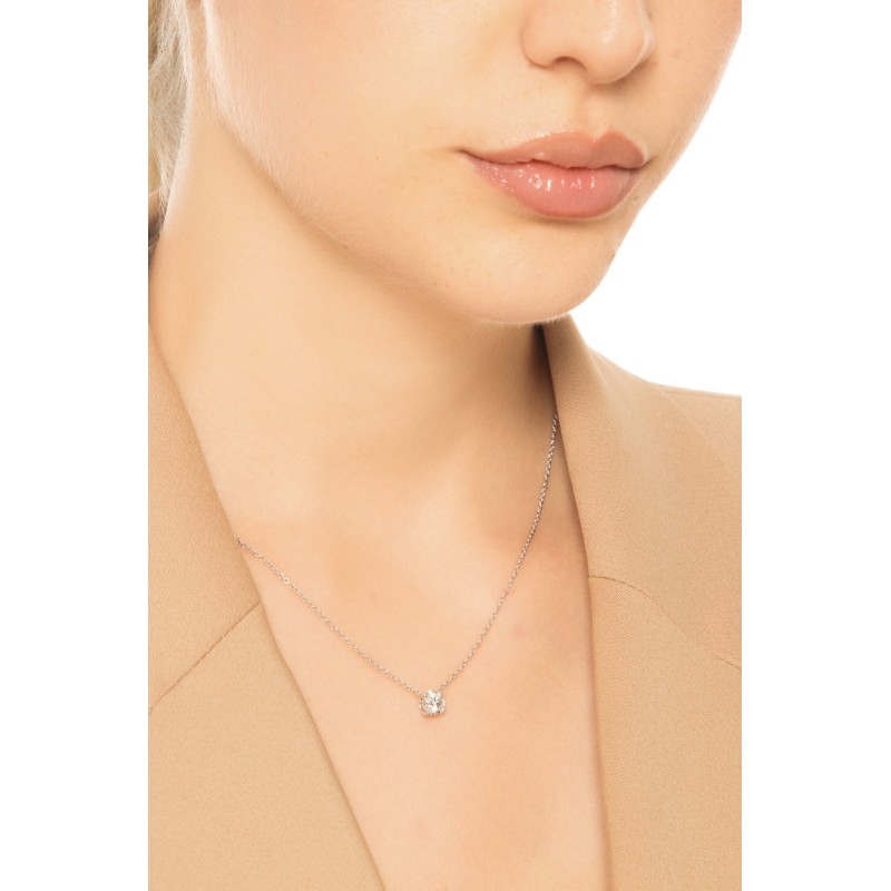 Collana punto luce oro bianco 750 con diamante 