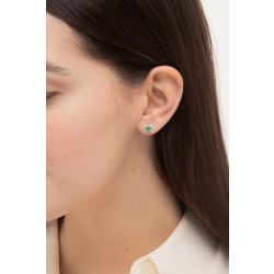 ORECCHINI CON BRILLANTI E SMERALDO TONDO, SIMILI A WORE7616BBS 2