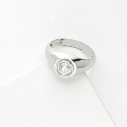 Solitario uomo con diamante 0.90 ct oro bianco 18k