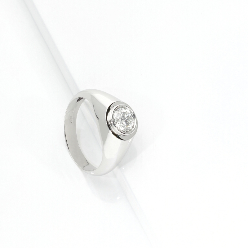 Anello solitario uomo diamante 1 ct in oro bianco 18k