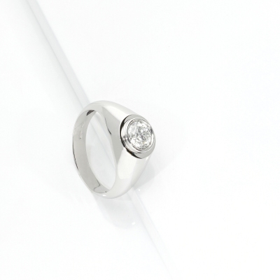 Anello solitario uomo diamante 1 ct in oro bianco 18k