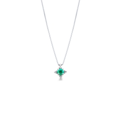 CIONDOLO CON BRILLANTI E SMERALDO TONDO, SIMILE A WGIRP7616BBS