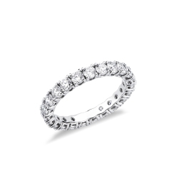 Fedina eternity con diamanti in oro bianco 18k