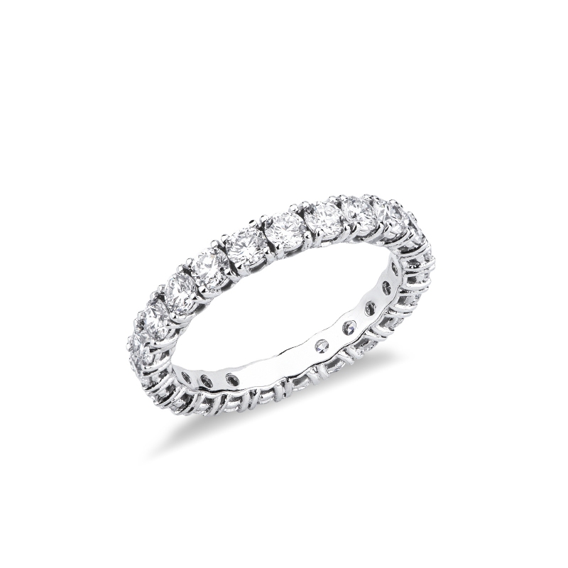 Fedina eternity con diamanti in oro bianco 18k