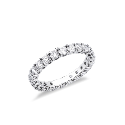 Fedina eternity con diamanti in oro bianco 18k