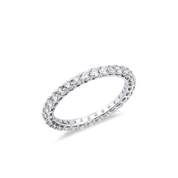 Anello eternity con diamanti in oro bianco 18k