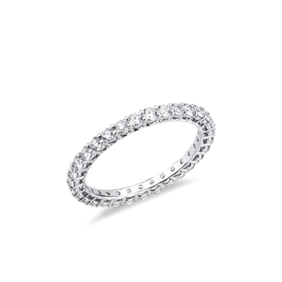 Anello eternity con diamanti in oro bianco 18k