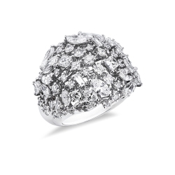 Anello fascia con diamanti oro bianco 18k