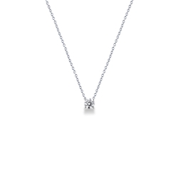 Collana punto luce oro bianco 18k con diamante da 0,50 ct