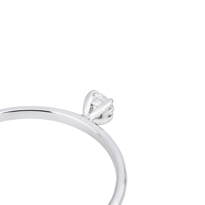 Anello solitario Meraviglia in oro bianco 18k con diamante 