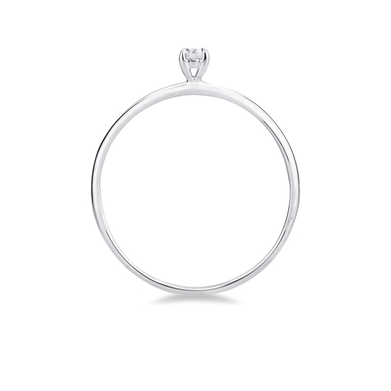 Anello solitario Meraviglia in oro bianco 18k con diamante 