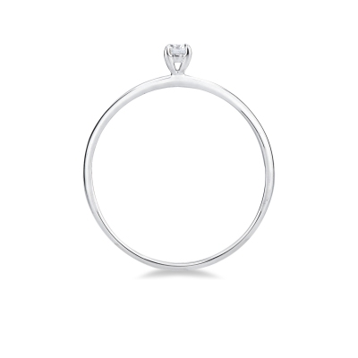 Anello solitario Meraviglia in oro bianco 18k con diamante 