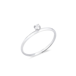 Anello solitario Meraviglia in oro bianco 18k con diamante 