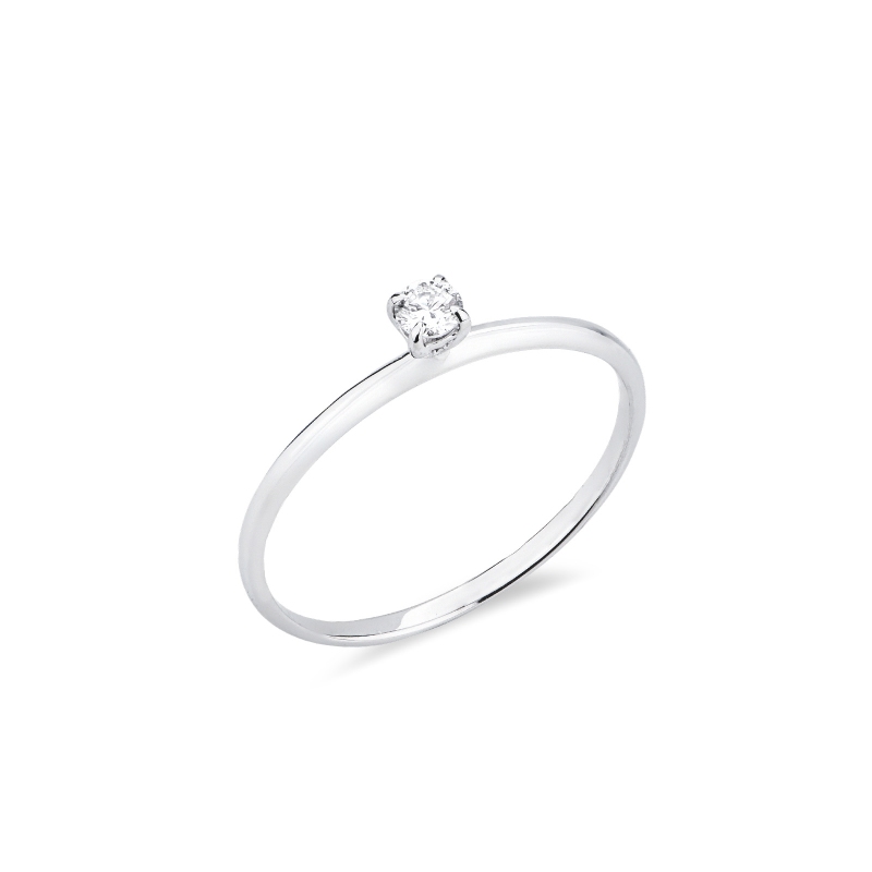 Anello solitario Meraviglia in oro bianco 18k con diamante 