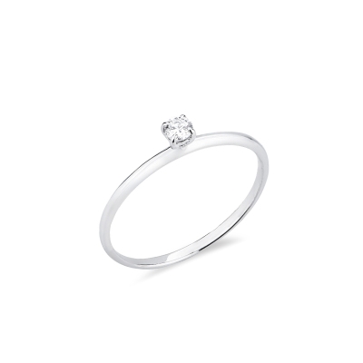 Anello solitario Meraviglia in oro bianco 18k con diamante 