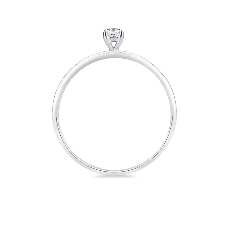 Solitario Meraviglia con diamante 0,15 ct in oro bianco 18k 