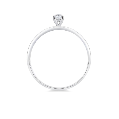 Solitario Meraviglia con diamante 0,15 ct in oro bianco 18k 