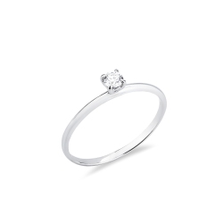 Solitario Meraviglia con diamante 0,15 ct in oro bianco 18k 