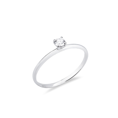 Solitario Meraviglia con diamante 0,15 ct in oro bianco 18k 