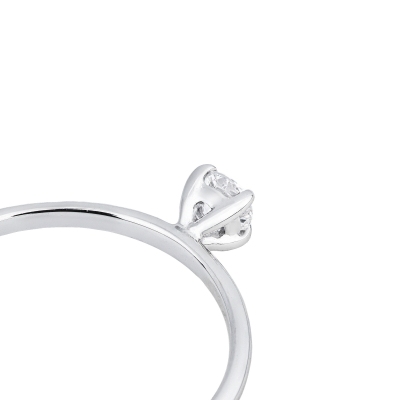 Anello solitario Meraviglia oro bianco 18k con diamante 0.20 ct