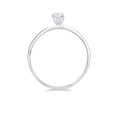 Anello solitario Meraviglia oro bianco 18k con diamante 0.20 ct