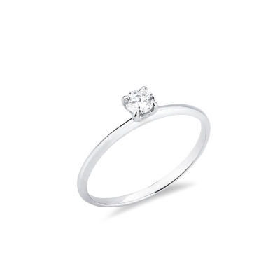 Anello solitario Meraviglia oro bianco 18k con diamante 0.20 ct