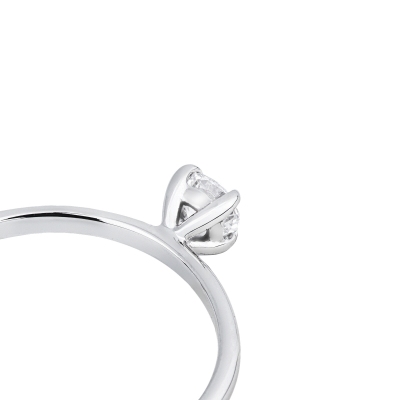 Anello solitario oro bianco 18k Meraviglia con diamante 0,25 ct