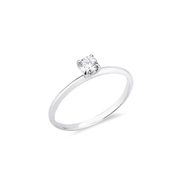 Anello solitario oro bianco 18k Meraviglia con diamante 0,25 ct