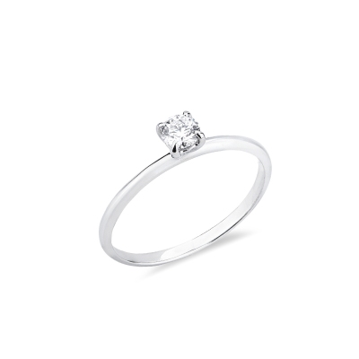 Anello solitario oro bianco 18k Meraviglia con diamante 0,25 ct